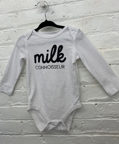 Milk Connoisseur onesie 12m